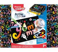 Maped Creativ - Feutres Aérographes Blowpen Art - Kit de 12 Illustrations à Décorer avec pochoirs et Feutres Magiques - Dès 7 Ans, Multicolore
