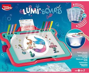 Maped Creativ - Lumi'Board Le Monde des Sirènes - Machine Lumineuse pour Apprendre à Dessiner - Jouet Loisirs Créatifs - Tableau Lumineux Enfant dès 4 Ans