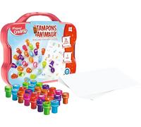 Maped Creativ - Mallette Animaux Loisirs Créatifs pour Enfants dès 3 ans-26 Tampons Pré Encre Lavable-J41476, 41476, Multicolore