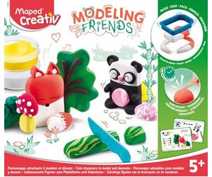 MAPED Creativ - Modeling Friends Cute - Activité Modelage - Animaux Attachants - Effets Marbrés et Mélanges de Couleurs - Figurines Décoratives à Collectionner - Dès 5 Ans