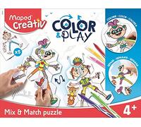 MAPED Creativ - Puzzle à Colorier - Loisir Créatif enfants - Jeu Éducatif - 55 Pièces