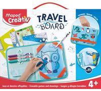 Maped – Valisette ardoise Creativ – Dessins effaçables animaux – Mini ardoise transparente