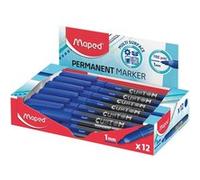 Maped Custom - Marqueur permanent fin boite de 12 - bleu - Pointe fine Maped Bleu G
