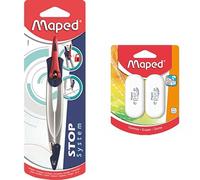 Maped Ensemble Stop System - Compas Sécurité & Gommes Epure Bundle