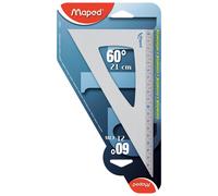 Maped Équerre de dessin 60° – aluminium anodisé résistant, gris, 21 cm