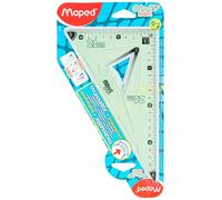 MAPED Equerre Incassable 0 positionné dans L'angle Droit et Préhension ergonomique - Equerre 2-en-1 60 et 45°, Grand côté 21 cm, Coloris Vert