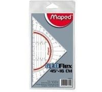 Maped equerre rapporteur geo-flex hypothénuse 16 cm 4 fonctions 028600 G