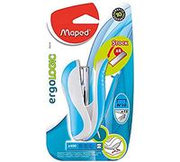 Maped Ergologic Agrafeuse de poche intégrée, réserve d'agrafes et ôte-agrafes, livré avec 1 boite de 400 agrafes - Bleu