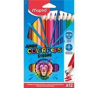 Maped - Ergonomic Triangular Colouring Pencils, Colour'Peps Strong Jumbo - Parti