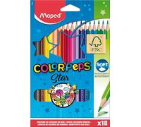 MAPED Etui de 18 Crayons de couleur Color'Peps Triangulaire Assortis
