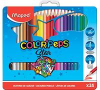 MAPED Etui métal de 24 Crayons de couleur COLOR'PEPS Triangle Assortis