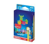 Maped - Feutres Color Pep's Long Life et plumier - Fourniture Scolaire - Feutres Lavables avec Pointe Bloquée Très Résistante - Ne Sèche pas Sans Capuchon - Couleurs Lumineuses - Haute Couvrance - x12