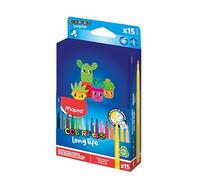 Maped - Feutres Color Pep's Long Life et Plumier - Fourniture Scolaire - Feutres Lavables avec Pointe Bloquée Très Résistante - Ne Sèche pas Sans Capuchon - Couleurs Lumineuses - Haute Couvrance - x15