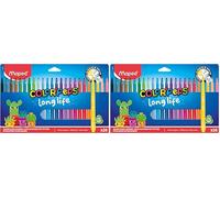 Maped - Feutres Color Pep's Long Life - Fourniture Scolaire - Feutres Lavables avec Pointe Bloquée Super Résistante - Ne Sèche pas Sans Capuchon - Couleurs Lumineuses - Excellente Couvrance - x24