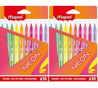 Maped - Feutres de Coloriage NEON - de Couleur Effet Néon - Boîte de 10 NEON (Lot de 2)
