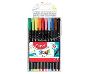 Maped - Feutres Graph'Peps - Stylos feutres Pointe Fine - 10 Stylos
