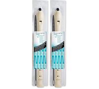 Maped - Flûte Plastique au Doigté Baroque - Flûte à Bec Soprano pour Apprendre la Musique - avec écouvillon plus Étui plus Fiches d'instruction - Démontable (Lot de 2)