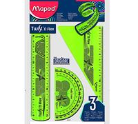 Maped - Fournitures, accessoires - Kit de traçage 3 instruments Twist'n Flex - incassable et souple