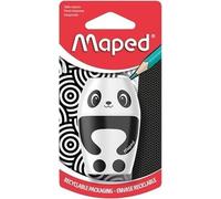 Maped - Fournitures scolaires - Taille-crayon Shakky - Taille-crayon avec réservoir - 1 trou de taille - Grande capacité - Design panda ludique