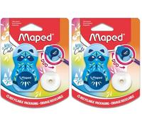 Maped - Gomme 2 en 1 LOOPY MINI CUTE, rechargeable, avec 1 gomme de rechange - Couleur aléatoire - Pour stylos fins, 049112, multicolore (Lot de 2)