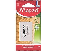 Maped - Gomme Blanche Rembrandt - Gomme Dessin en Caoutchouc naturel Certifié FSC - Pochette papier 100% recyclable