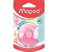 Maped - Gomme Zenoa Plus - Gomme Blanche Ronde avec Étui de Protection Rotatif à plus de 180° - Sans Phtalates - Sans PVC - Coloris Pastel Rose
