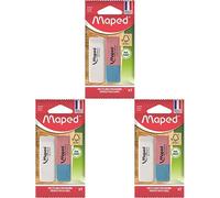 Maped - Gommes Triplex - Gomme dessin + Duo Gom - Gomme en Caoutchouc naturel - Certification FSC - Emballage Papier 100% recyclable, Paquet de 3