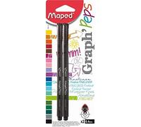 Maped Graph Peps Stylos feutre pointe fine encre noire-(Lot de 2)