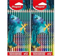 Maped - Graphites HB Dragon - Crayons à Papier avec Embout Gomme - Forme Triangulaire Ergonomique - Pot de 72 (Lot de 2)