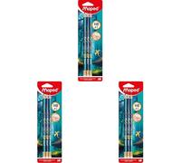 Maped - Graphites HB Dragon - Crayons à Papier avec Embout Gomme - Forme Triangulaire Ergonomique - Pot de 72 (Lot de 3)