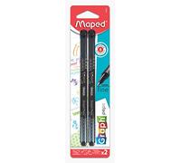 Maped Graph'Peps Stylo à pointe fine, 0,4 mm, noir, 1 paquet de 2 stylos (749041)
