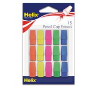 Maped Helix USA - Lot de 15 gommes classiques pour capuchons de crayon - Corrections de devoirs sans bavures - Couleurs vives et mat riaux s rs -