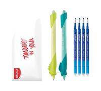 Maped Kidy Learn Stylos effaçables Lot de 2 - Requin & Caméléon avec 4 recharges