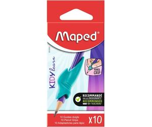 Maped Kidy Lern Pack de 10 Guides Crayon Doigts - Modèle Requin - Guide Amovible - Convient à la Plupart des Crayons - Pour Élèves de 3 à 7 ans