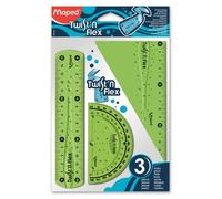 Maped - Fournitures, accessoires - Kit de traçage 3 instruments Twist'n Flex - incassable et souple