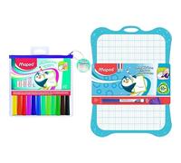 Maped Kit Ardoise - 12 Marker'Peps Fun Colors & Ardoise Effaçable Bundle