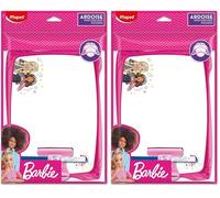 Maped - Kit Ardoise Blanche Barbie - Souple Incassable - 1 Ardoise Effaçable + 1 Porte-accessoires + 1 Brosse + 1 Feutre - Double Faces (Lot de 2)