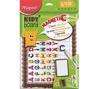 Maped - Kit Ardoise Blanche Effaçable Kidy'Board Magnetic - Souple, Incassable - 1 Ardoise + 1 Feutre Ardoise + 1 Chiffonnette + 40 Magnets Alphabet - Pour Apprendre à Écrire et Dessiner - Dès 3 ans