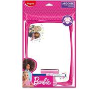 Maped - Kit Ardoise Blanche Incassable Barbie - Avec 1 porte accessoires, 1 Brosse, 1 Feutre - Rose
