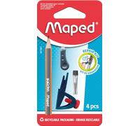 Maped - Kit de Réparation pour Compas - Accessoires pour Augmenter la Durée de Vie de Votre Compas - Bague Universelle et Vis + Tournevis + 2 Mines + 1 mini Crayon Black’Peps