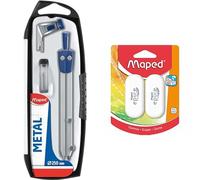 Maped Kit Start - Coffret Compas 3 Pièces & Gommes Epure Bundle