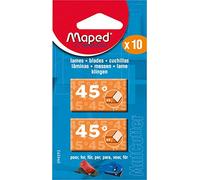 Maped - Lames de Cutter à 45° Coupe en Biseau pour Outils de Coupe MatCutter et Advanced MatCutter - Boîte de 10 Lames de Cutter de Rechange
