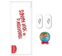 Maped - Lot de 1 Taille-Crayons Globe et 2 Gommes Epure Blanche au Toucher Soft Assure Douceur et Confort d’Utilisation