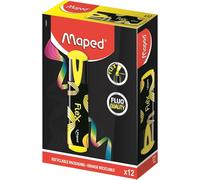 Maped Lot De 12 Surligneurs Flex, Pointe Flexible, Jaune