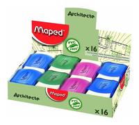 Maped Lot De 16 Gommes En Plastique Architecte, Blanc