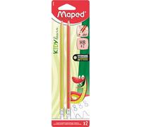Maped Lot de 2 crayons de graphite d'apprentissage - Idéal pour les enfants - Couleurs naturelles - Améliore l'écriture