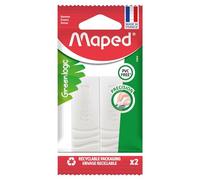 Maped Gomme Greenlogic – Blanche, précision et confort, sans phtalates ni PVC – Lot de 2