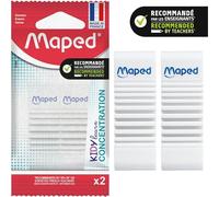 Maped - Lot de 2 gommes Kidy Learn Concentration - Surface texturée - Stimulation sensorielle - Gomme efficace fabriquée en France - Emballage papier recyclable