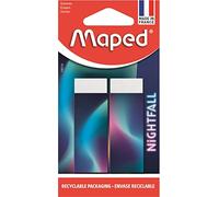 MAPED- Lot de 2 Gommes Nightfall - Gommes Dust-Free - Sans PVC Ni Phtalate - Fabriquées en France