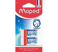 Maped - Lot de 2 gommes à manche Technic Ultra Mini blanches - Fabriquées en France